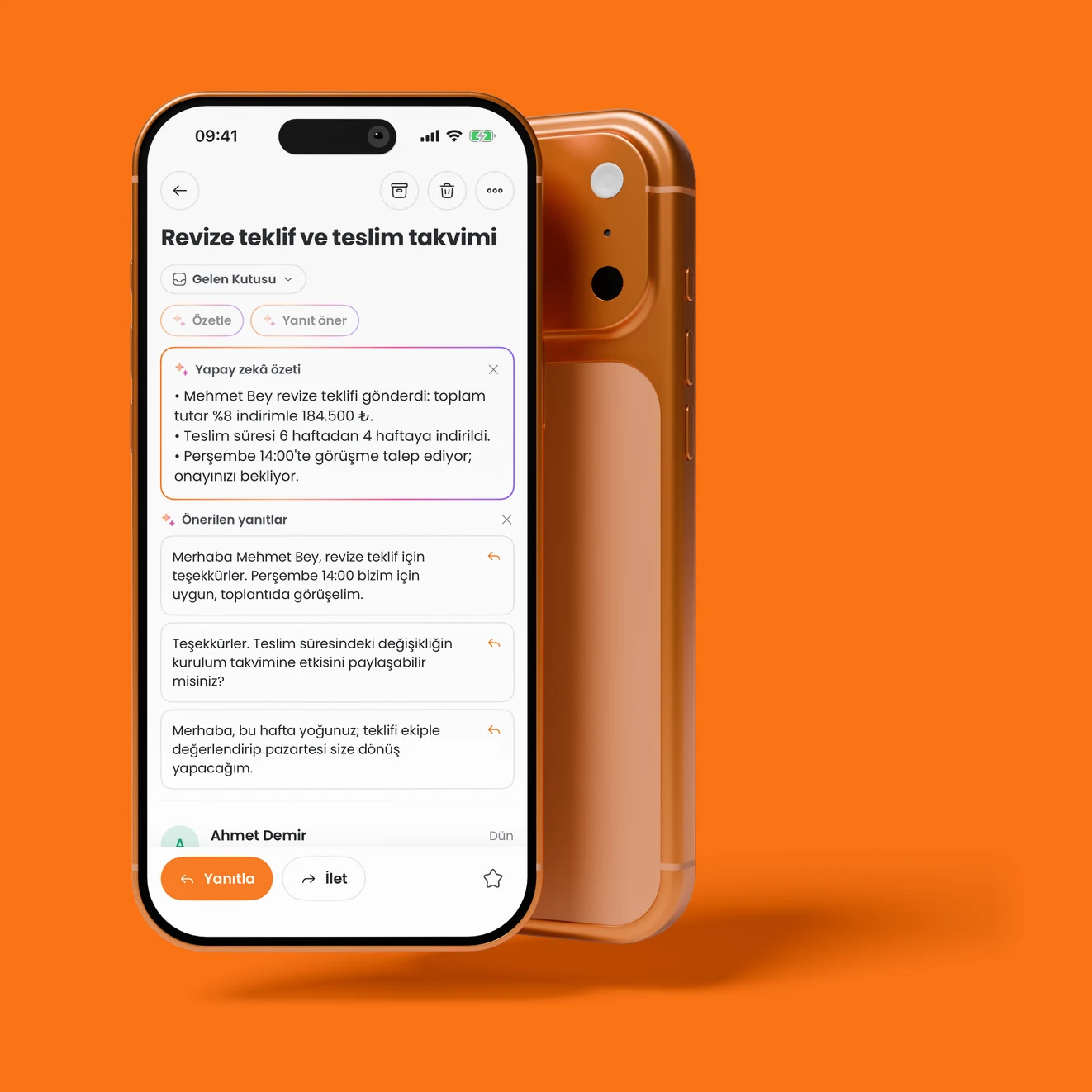 iPhone’da yapay zekâ özeti ve önerilen yanıtlar